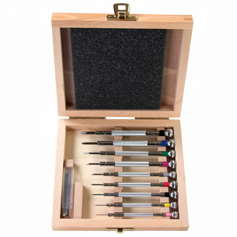 Assortiment tournevis coffret en bois 