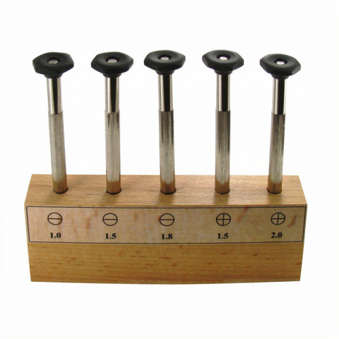 Assortiment tournevis à morille support en bois 