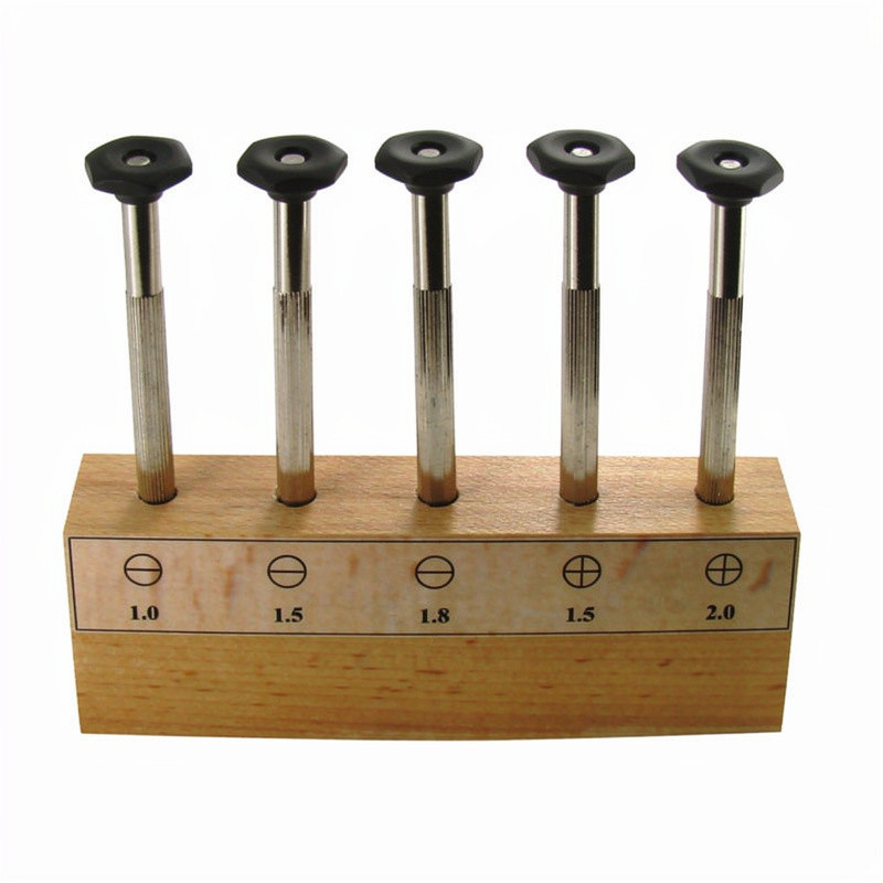 Assortiment tournevis à morille support en bois 