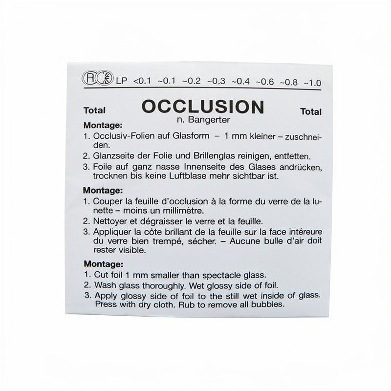Feuille d'occlusion
