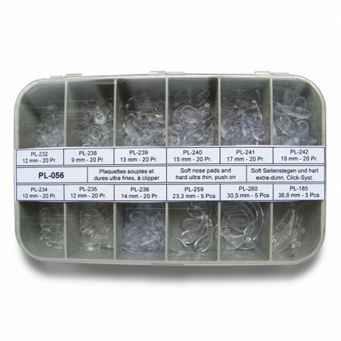 Assortiment plaquettes à clipper souples en PVC inserts polycarbonate 