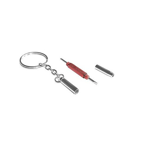 TOURNEVIS DE POCHE - 3 FONCTIONS  NICKELE BAGUE ROUGE - 10PCS